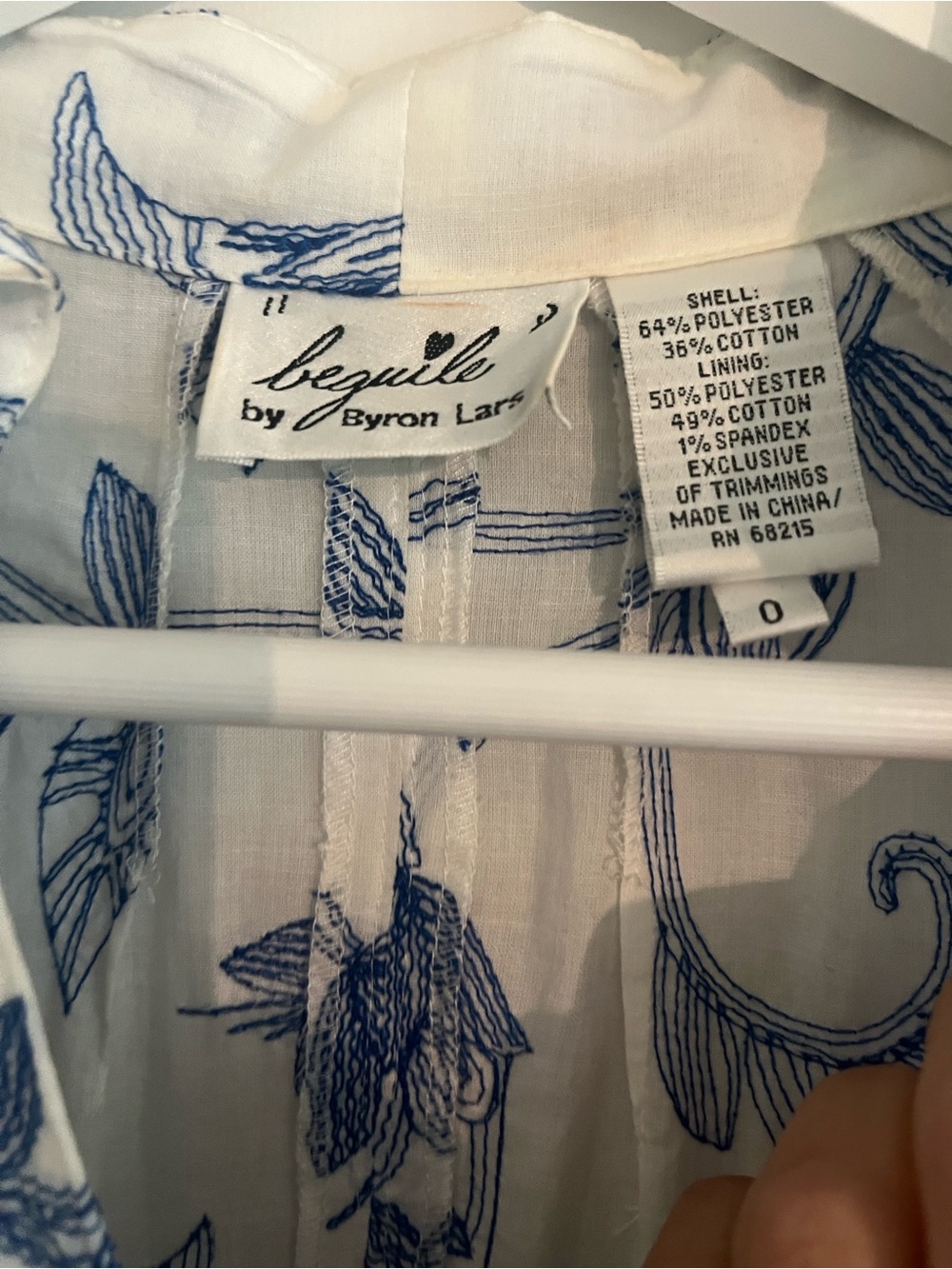 Anthropologie Bequile Byron Lars midi dress floral blue white size 0 - Picture 10 of 11